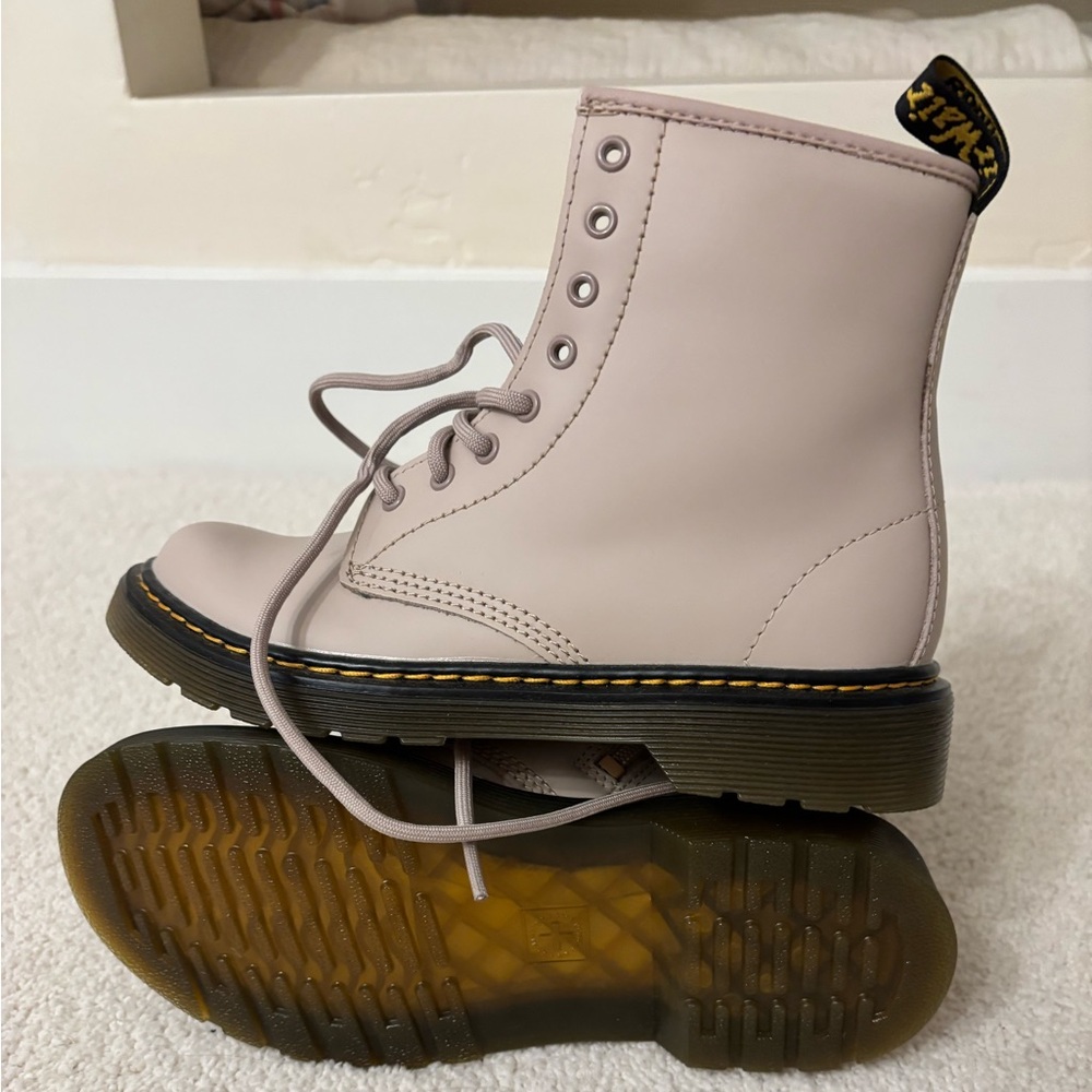 Dr. Martens Girls Combat Boots in Taupe